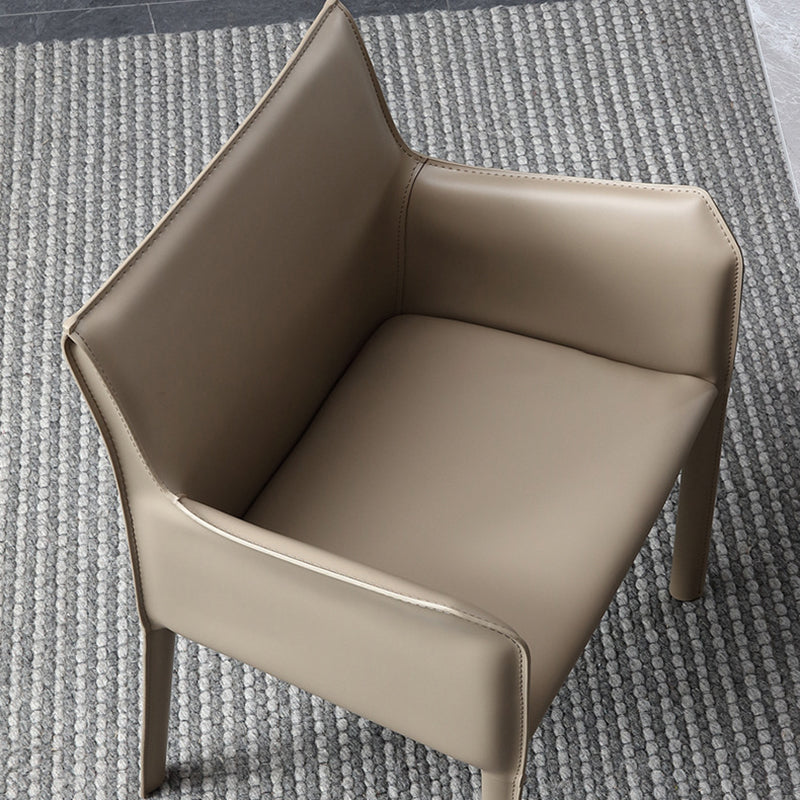 Silla de comedor tapizada moderna silla de acento de comedor de cuero falso