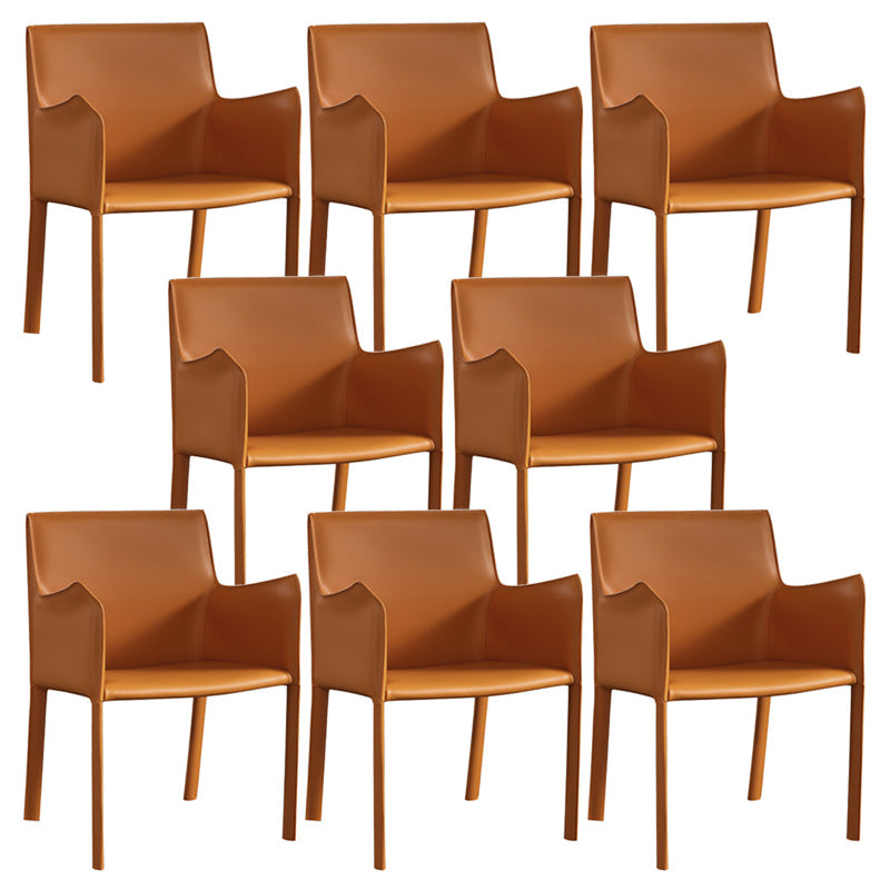 Silla de comedor tapizada moderna silla de acento de comedor de cuero falso