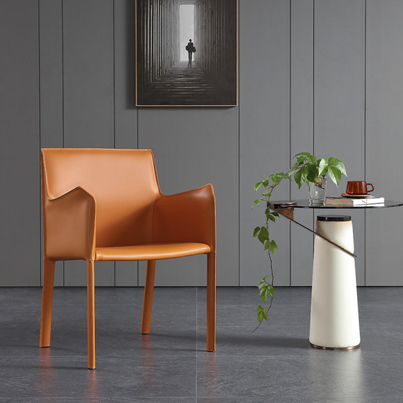 Silla de comedor tapizada moderna silla de acento de comedor de cuero falso