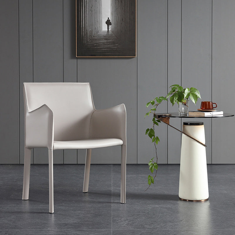 Silla de comedor tapizada moderna silla de acento de comedor de cuero falso