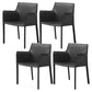 Contemporary Faux Leather Dining Chair Upholstered Dining Arm Chair Black 4 Piece Set Clearhalo 'Dining Chairs' 'Dining Tables & Seating' 'dining_chair' 'furn' 'furn_dining_chair' 'Furniture' 'Kitchen & Dining Furniture' 5598492