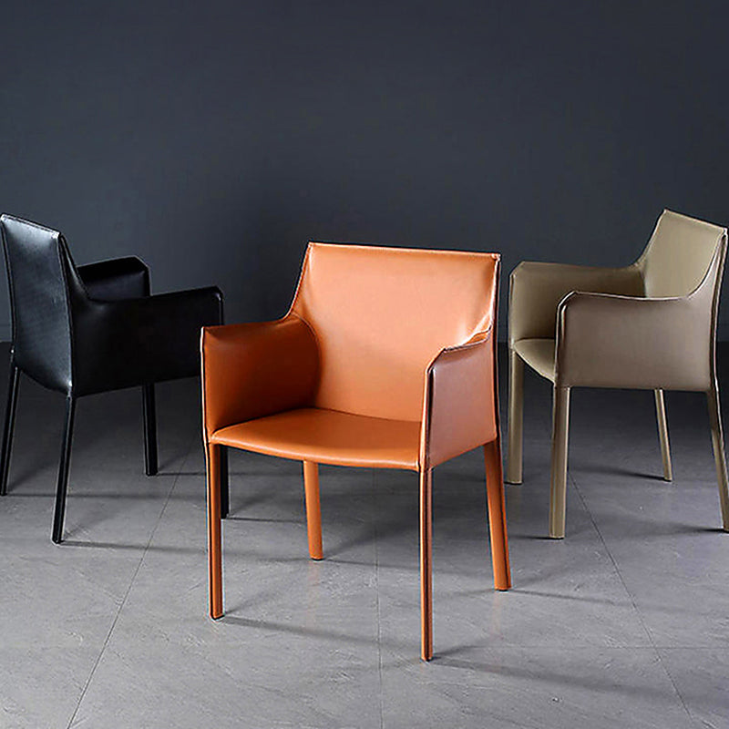 Contemporary Faux Leather Dining Chair Upholstered Dining Arm Chair Clearhalo 'Dining Chairs' 'Dining Tables & Seating' 'dining_chair' 'furn' 'furn_dining_chair' 'Furniture' 'Kitchen & Dining Furniture' 5598493