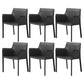 Contemporary Faux Leather Dining Chair Upholstered Dining Arm Chair Black 6 Piece Set Clearhalo 'Dining Chairs' 'Dining Tables & Seating' 'dining_chair' 'furn' 'furn_dining_chair' 'Furniture' 'Kitchen & Dining Furniture' 5598494