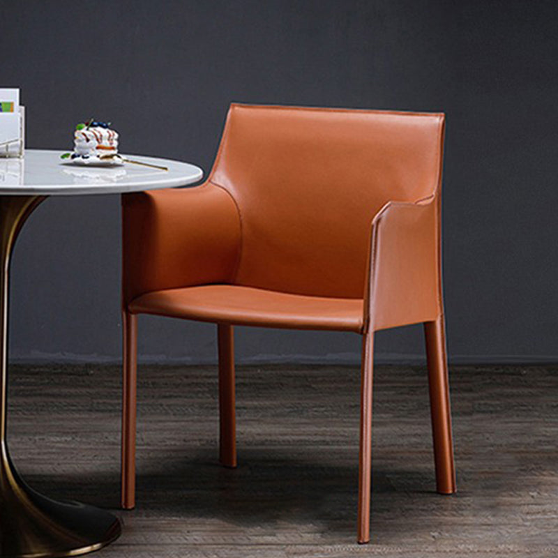 Contemporary Faux Leather Dining Chair Upholstered Dining Arm Chair Clearhalo 'Dining Chairs' 'Dining Tables & Seating' 'dining_chair' 'furn' 'furn_dining_chair' 'Furniture' 'Kitchen & Dining Furniture' 5598495