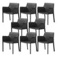 Contemporary Faux Leather Dining Chair Upholstered Dining Arm Chair Black 8 Piece Set Clearhalo 'Dining Chairs' 'Dining Tables & Seating' 'dining_chair' 'furn' 'furn_dining_chair' 'Furniture' 'Kitchen & Dining Furniture' 5598497