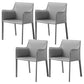 Contemporary Faux Leather Dining Chair Upholstered Dining Arm Chair Grey 4 Piece Set Clearhalo 'Dining Chairs' 'Dining Tables & Seating' 'dining_chair' 'furn' 'furn_dining_chair' 'Furniture' 'Kitchen & Dining Furniture' 5598502