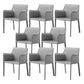 Contemporary Faux Leather Dining Chair Upholstered Dining Arm Chair Grey 8 Piece Set Clearhalo 'Dining Chairs' 'Dining Tables & Seating' 'dining_chair' 'furn' 'furn_dining_chair' 'Furniture' 'Kitchen & Dining Furniture' 5598507