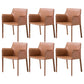 Contemporary Faux Leather Dining Chair Upholstered Dining Arm Chair Brown 6 Piece Set Clearhalo 'Dining Chairs' 'Dining Tables & Seating' 'dining_chair' 'furn' 'furn_dining_chair' 'Furniture' 'Kitchen & Dining Furniture' 5598514