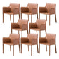 Contemporary Faux Leather Dining Chair Upholstered Dining Arm Chair Brown 8 Piece Set Clearhalo 'Dining Chairs' 'Dining Tables & Seating' 'dining_chair' 'furn' 'furn_dining_chair' 'Furniture' 'Kitchen & Dining Furniture' 5598515