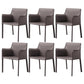 Contemporary Faux Leather Dining Chair Upholstered Dining Arm Chair Coffee 6 Piece Set Clearhalo 'Dining Chairs' 'Dining Tables & Seating' 'dining_chair' 'furn' 'furn_dining_chair' 'Furniture' 'Kitchen & Dining Furniture' 5598519