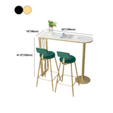 Glam Style Bar Table Faux Marble Bar Wine Table with Double pedestal Clearhalo 'Bar Furniture' 'Bar Tables' 'bar_tables' 'furn' 'furn_bar_tables' 'Furniture' 'Kitchen & Dining Furniture' 5598604