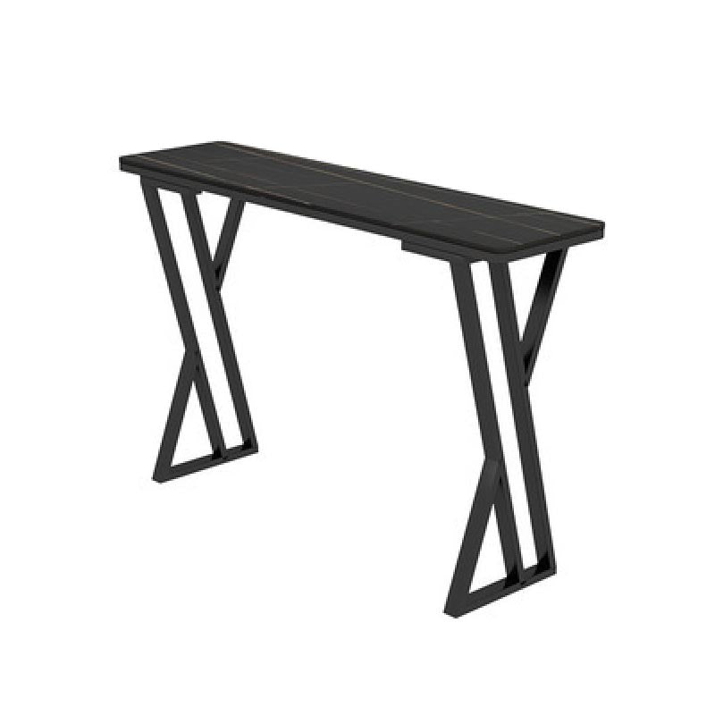 Sintered Stone Top Rectangular Pub Table Industrial Bistro Table with Double Pedestal Clearhalo 'Bar Furniture' 'Bar Tables' 'bar_tables' 'furn' 'furn_bar_tables' 'Furniture' 'Kitchen & Dining Furniture' 5598643