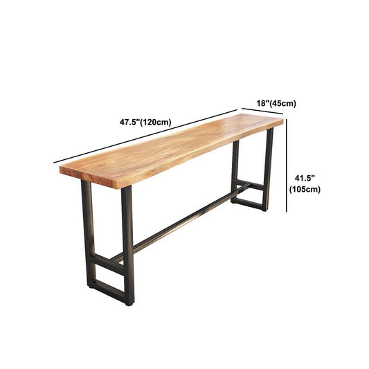 Rechthoekige dennenhoutbalktafel Industriële pubtafel met schroefbasis in zwart