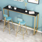 Nordic Glam Rectangle Bar Counter Table Stone Bar Counter Table for Kitchen 78.7"L x 15.7"W x 41.3"H Black Without Chairs Clearhalo 'Bar Furniture' 'Bar Tables' 'bar_tables' 'furn' 'furn_bar_tables' 'Furniture' 'Kitchen & Dining Furniture' 5598873