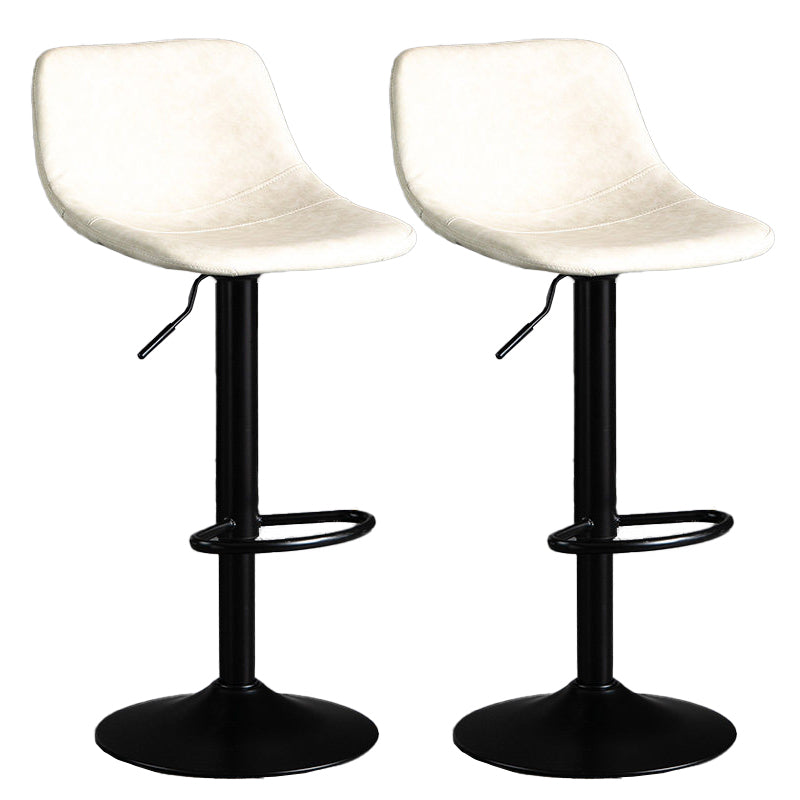 Industrial Metal Barstool Faux Leather Counter Stool for Home