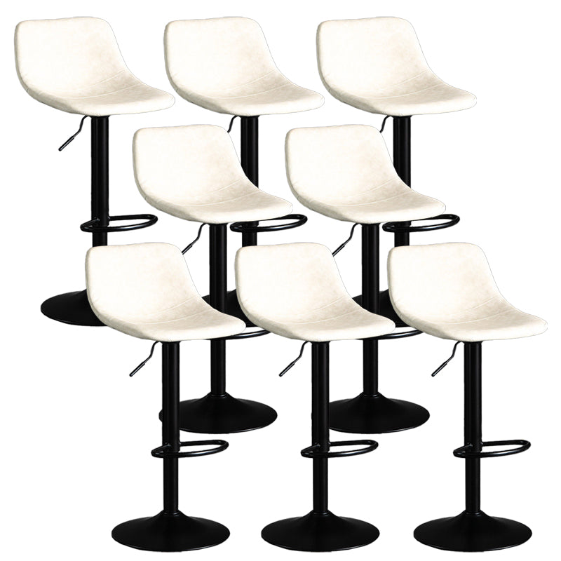 Industrial Metal Barstool Faux Leather Counter Stool for Home