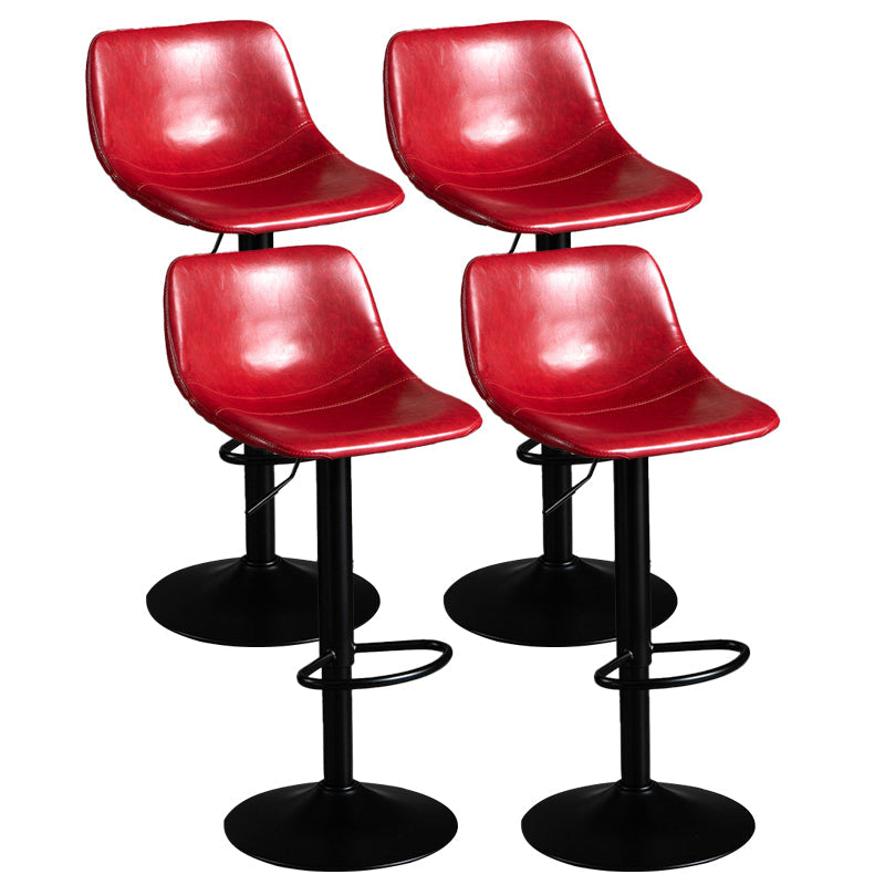 Industrial Metal Barstool Faux Leather Counter Stool for Home