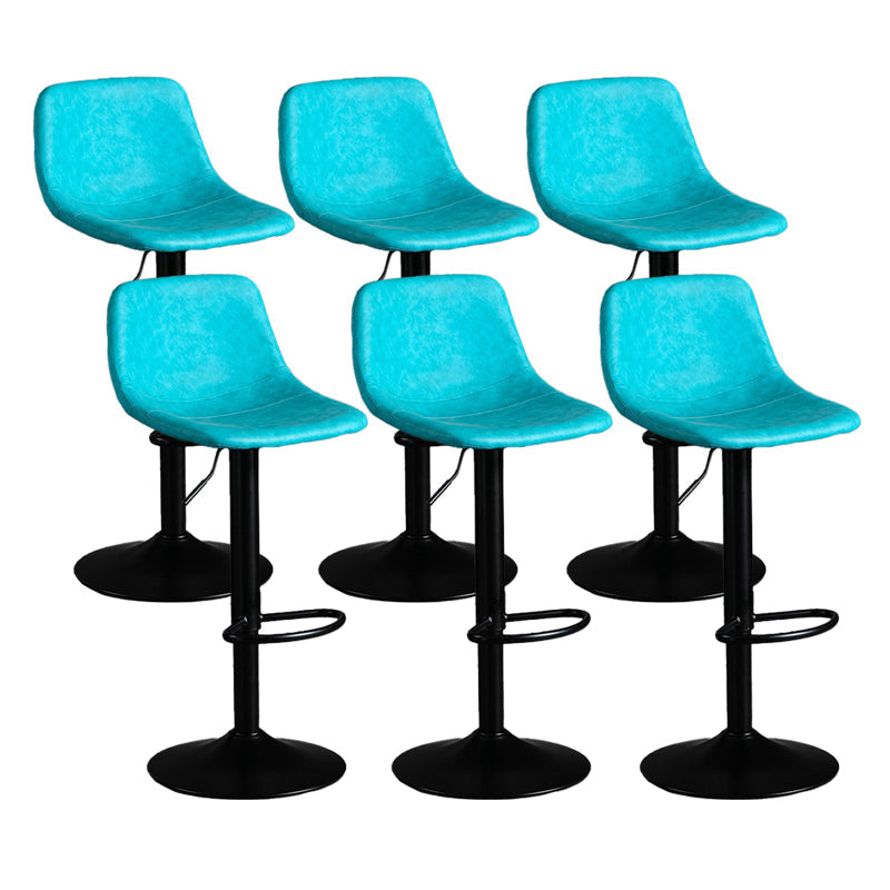 Industrial Metal Barstool Faux Leather Counter Stool for Home