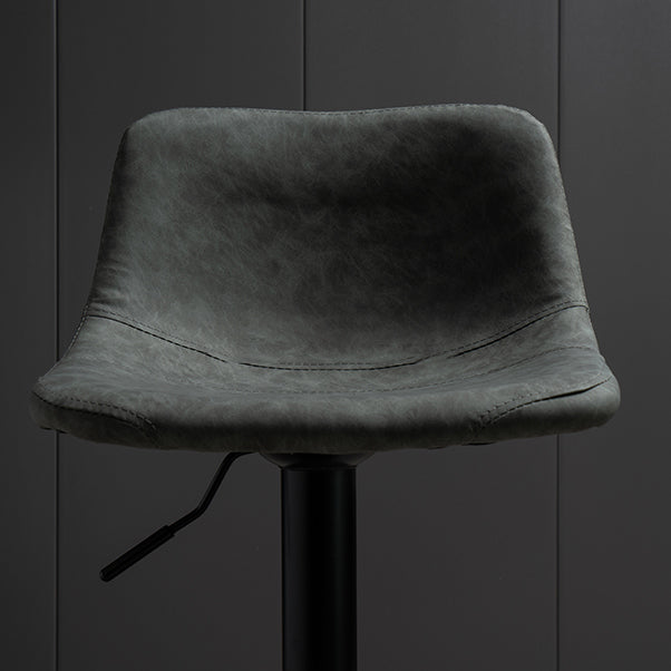 Taburete de barra de altura ajustable contemporánea de cuero PU