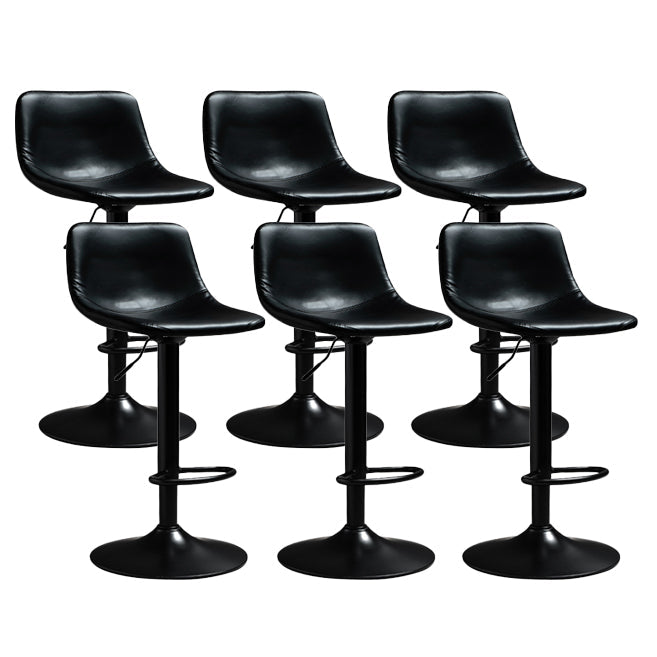 Taburete de barra de altura ajustable contemporánea de cuero PU