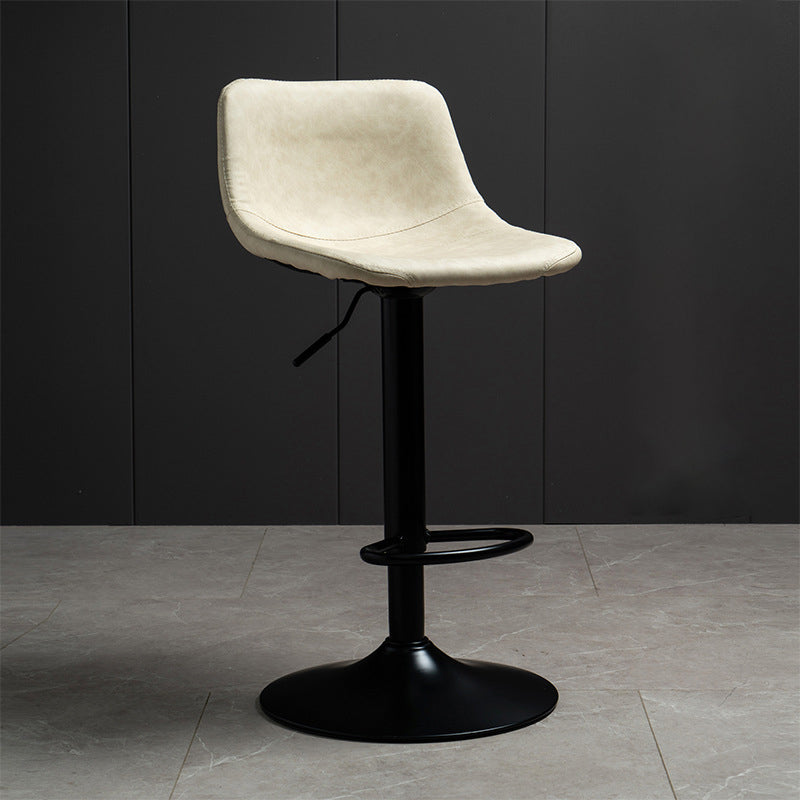 Taburete de barra de altura ajustable contemporánea de cuero PU