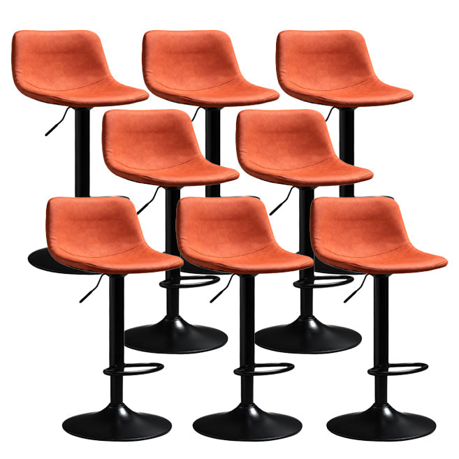 Taburete de barra de altura ajustable contemporánea de cuero PU