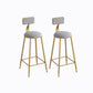 Industrial Metal Barstool Faux Leather Fabric Counter Stool with Gold Legs Grey 2 Piece Set Clearhalo 'Bar Furniture' 'Bar Stools' 'bar_stools' 'furn' 'furn_bar_stools' 'Furniture' 'Kitchen & Dining Furniture' 5599092
