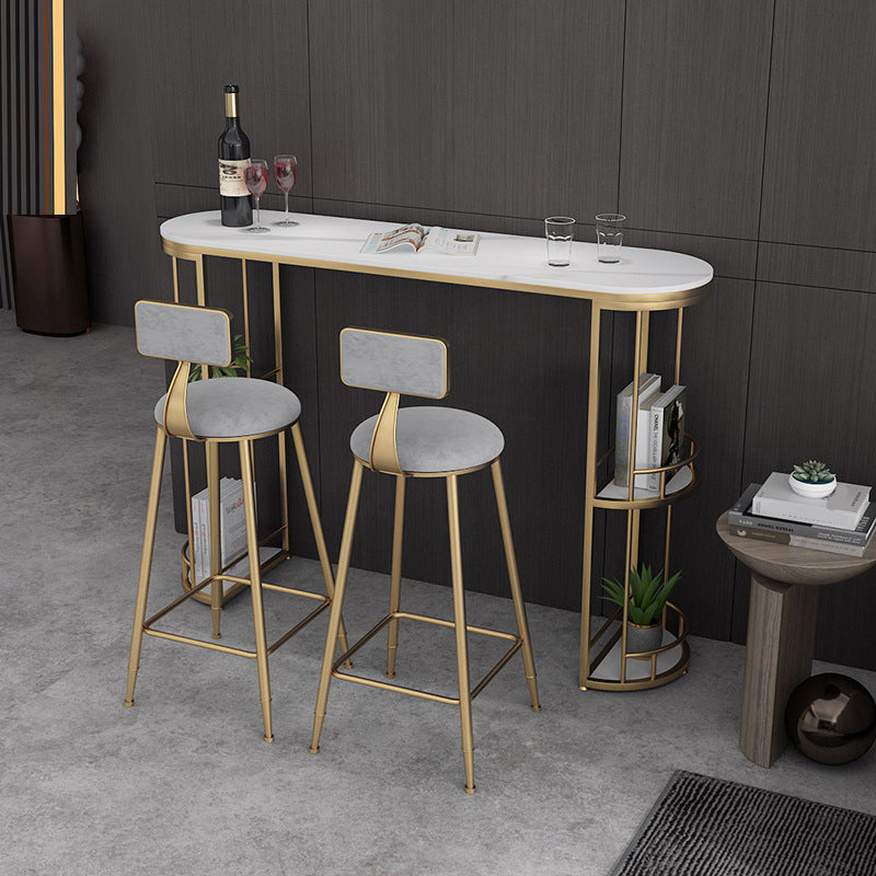 Industrial Metal Barstool Faux Leather Fabric Counter Stool with Gold Legs Clearhalo 'Bar Furniture' 'Bar Stools' 'bar_stools' 'furn' 'furn_bar_stools' 'Furniture' 'Kitchen & Dining Furniture' 5599093
