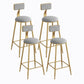 Industrial Metal Barstool Faux Leather Fabric Counter Stool with Gold Legs Grey 4 Piece Set Clearhalo 'Bar Furniture' 'Bar Stools' 'bar_stools' 'furn' 'furn_bar_stools' 'Furniture' 'Kitchen & Dining Furniture' 5599094