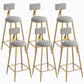Industrial Metal Barstool Faux Leather Fabric Counter Stool with Gold Legs Grey 6 Piece Set Clearhalo 'Bar Furniture' 'Bar Stools' 'bar_stools' 'furn' 'furn_bar_stools' 'Furniture' 'Kitchen & Dining Furniture' 5599097