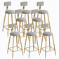Industrial Metal Barstool Faux Leather Fabric Counter Stool with Gold Legs Grey 8 Piece Set Clearhalo 'Bar Furniture' 'Bar Stools' 'bar_stools' 'furn' 'furn_bar_stools' 'Furniture' 'Kitchen & Dining Furniture' 5599098