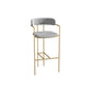 Industrial Metal Barstool Faux Leather Fabric Counter Stool with Gold Legs Dark Gray 1 Piece Clearhalo 'Bar Furniture' 'Bar Stools' 'bar_stools' 'furn' 'furn_bar_stools' 'Furniture' 'Kitchen & Dining Furniture' 5599100