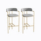 Industrial Metal Barstool Faux Leather Fabric Counter Stool with Gold Legs Dark Gray 2 Piece Set Clearhalo 'Bar Furniture' 'Bar Stools' 'bar_stools' 'furn' 'furn_bar_stools' 'Furniture' 'Kitchen & Dining Furniture' 5599103