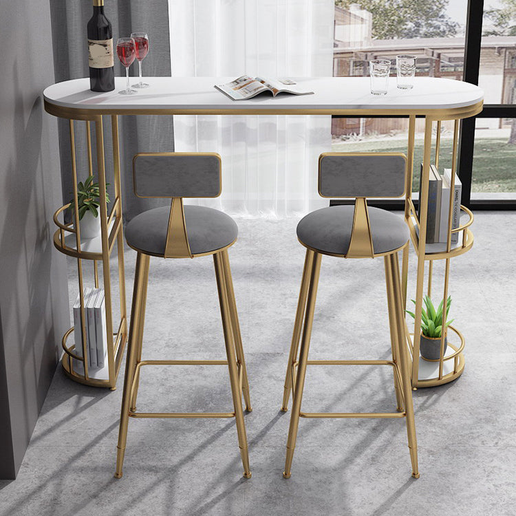 Industrial Metal Barstool Faux Leather Fabric Counter Stool with Gold Legs Clearhalo 'Bar Furniture' 'Bar Stools' 'bar_stools' 'furn' 'furn_bar_stools' 'Furniture' 'Kitchen & Dining Furniture' 5599104