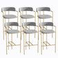 Industrial Metal Barstool Faux Leather Fabric Counter Stool with Gold Legs Dark Gray 6 Piece Set Clearhalo 'Bar Furniture' 'Bar Stools' 'bar_stools' 'furn' 'furn_bar_stools' 'Furniture' 'Kitchen & Dining Furniture' 5599107