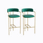 Industrial Metal Barstool Faux Leather Fabric Counter Stool with Gold Legs Dark Army Green 2 Piece Set Clearhalo 'Bar Furniture' 'Bar Stools' 'bar_stools' 'furn' 'furn_bar_stools' 'Furniture' 'Kitchen & Dining Furniture' 5599110