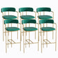 Industrial Metal Barstool Faux Leather Fabric Counter Stool with Gold Legs Dark Army Green 6 Piece Set Clearhalo 'Bar Furniture' 'Bar Stools' 'bar_stools' 'furn' 'furn_bar_stools' 'Furniture' 'Kitchen & Dining Furniture' 5599112