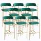 Industrial Metal Barstool Faux Leather Fabric Counter Stool with Gold Legs Dark Army Green 8 Piece Set Clearhalo 'Bar Furniture' 'Bar Stools' 'bar_stools' 'furn' 'furn_bar_stools' 'Furniture' 'Kitchen & Dining Furniture' 5599113