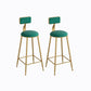 Industrial Metal Barstool Faux Leather Fabric Counter Stool with Gold Legs Blackish Green 2 Piece Set Clearhalo 'Bar Furniture' 'Bar Stools' 'bar_stools' 'furn' 'furn_bar_stools' 'Furniture' 'Kitchen & Dining Furniture' 5599115