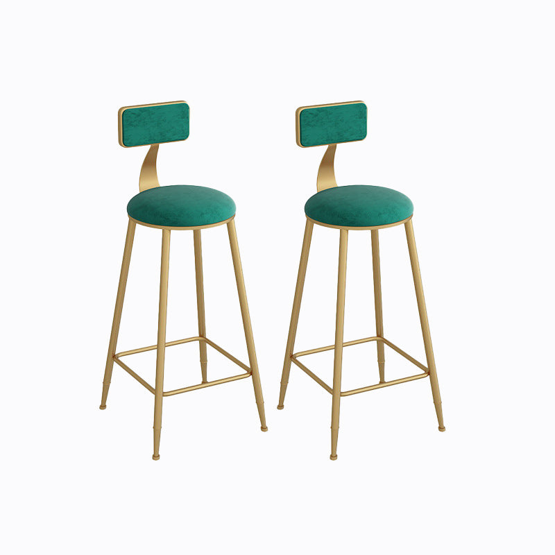 Industrial Metal Barstool Faux Leather Fabric Counter Stool with Gold Legs Blackish Green 2 Piece Set Clearhalo 'Bar Furniture' 'Bar Stools' 'bar_stools' 'furn' 'furn_bar_stools' 'Furniture' 'Kitchen & Dining Furniture' 5599115