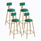 Industrial Metal Barstool Faux Leather Fabric Counter Stool with Gold Legs Blackish Green 4 Piece Set Clearhalo 'Bar Furniture' 'Bar Stools' 'bar_stools' 'furn' 'furn_bar_stools' 'Furniture' 'Kitchen & Dining Furniture' 5599116