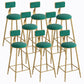 Industrial Metal Barstool Faux Leather Fabric Counter Stool with Gold Legs Blackish Green 8 Piece Set Clearhalo 'Bar Furniture' 'Bar Stools' 'bar_stools' 'furn' 'furn_bar_stools' 'Furniture' 'Kitchen & Dining Furniture' 5599118