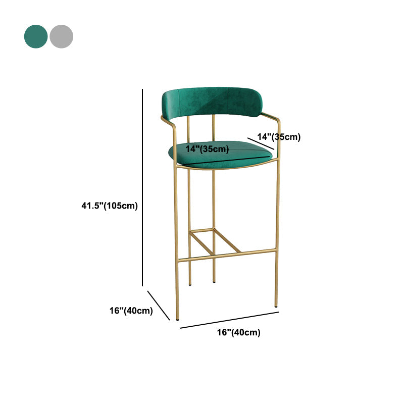 Industrial Metal Barstool Faux Leather Fabric Counter Stool with Gold Legs Clearhalo 'Bar Furniture' 'Bar Stools' 'bar_stools' 'furn' 'furn_bar_stools' 'Furniture' 'Kitchen & Dining Furniture' 5599120