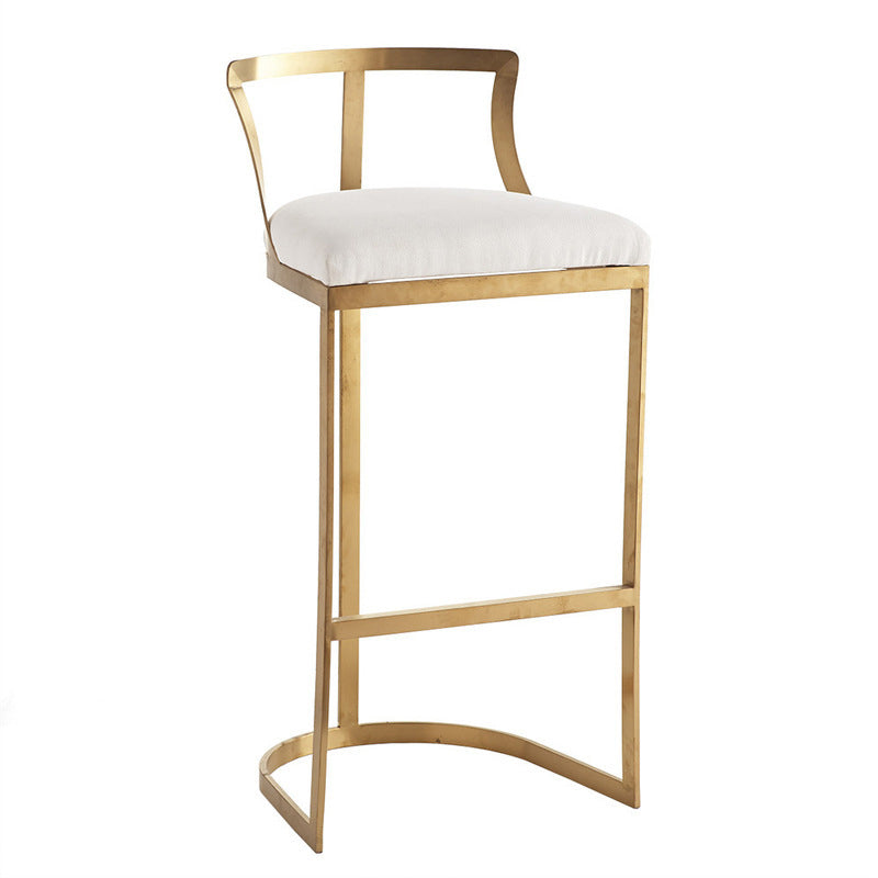 Glam Style Upholstered Counter Height Stool Metal Bar Stool Bar Stool Gold 1 Piece Clearhalo 'Bar Furniture' 'Bar Stools' 'bar_stools' 'furn' 'furn_bar_stools' 'Furniture' 'Kitchen & Dining Furniture' 5599129