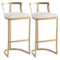 Glam Style Upholstered Counter Height Stool Metal Bar Stool Bar Stool Gold 2 Piece Set Clearhalo 'Bar Furniture' 'Bar Stools' 'bar_stools' 'furn' 'furn_bar_stools' 'Furniture' 'Kitchen & Dining Furniture' 5599131