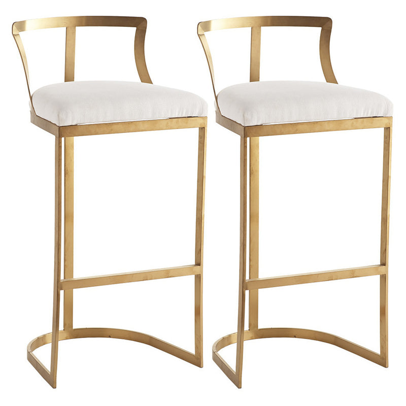 Glam Style Upholstered Counter Height Stool Metal Bar Stool Bar Stool Gold 2 Piece Set Clearhalo 'Bar Furniture' 'Bar Stools' 'bar_stools' 'furn' 'furn_bar_stools' 'Furniture' 'Kitchen & Dining Furniture' 5599131