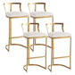 Glam Style Upholstered Counter Height Stool Metal Bar Stool Bar Stool Gold 4 Piece Set Clearhalo 'Bar Furniture' 'Bar Stools' 'bar_stools' 'furn' 'furn_bar_stools' 'Furniture' 'Kitchen & Dining Furniture' 5599133