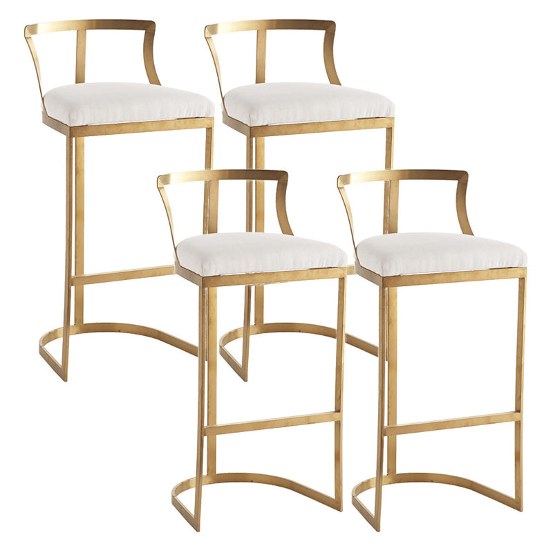 Glam Style Upholstered Counter Height Stool Metal Bar Stool Bar Stool Gold 4 Piece Set Clearhalo 'Bar Furniture' 'Bar Stools' 'bar_stools' 'furn' 'furn_bar_stools' 'Furniture' 'Kitchen & Dining Furniture' 5599133
