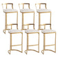 Glam Style Upholstered Counter Height Stool Metal Bar Stool Bar Stool Gold 6 Piece Set Clearhalo 'Bar Furniture' 'Bar Stools' 'bar_stools' 'furn' 'furn_bar_stools' 'Furniture' 'Kitchen & Dining Furniture' 5599134