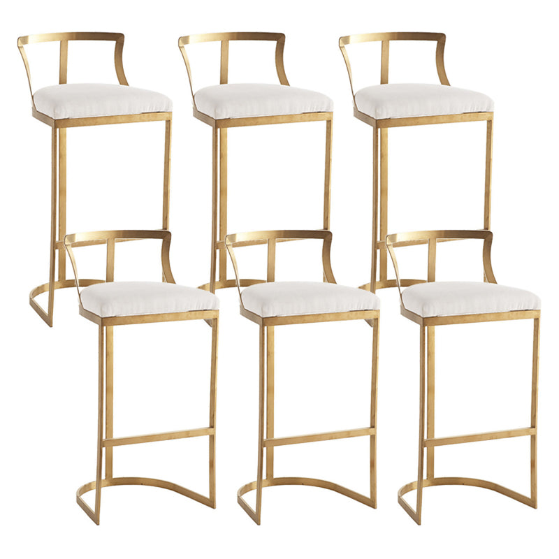 Glam Style Upholstered Counter Height Stool Metal Bar Stool Bar Stool Gold 6 Piece Set Clearhalo 'Bar Furniture' 'Bar Stools' 'bar_stools' 'furn' 'furn_bar_stools' 'Furniture' 'Kitchen & Dining Furniture' 5599134